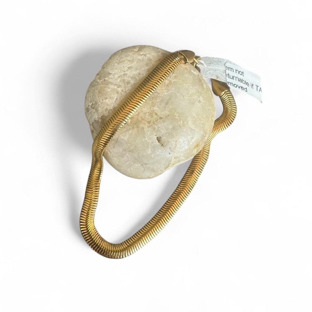 Stainless steel yellow gold plated snake chain Bracelet
